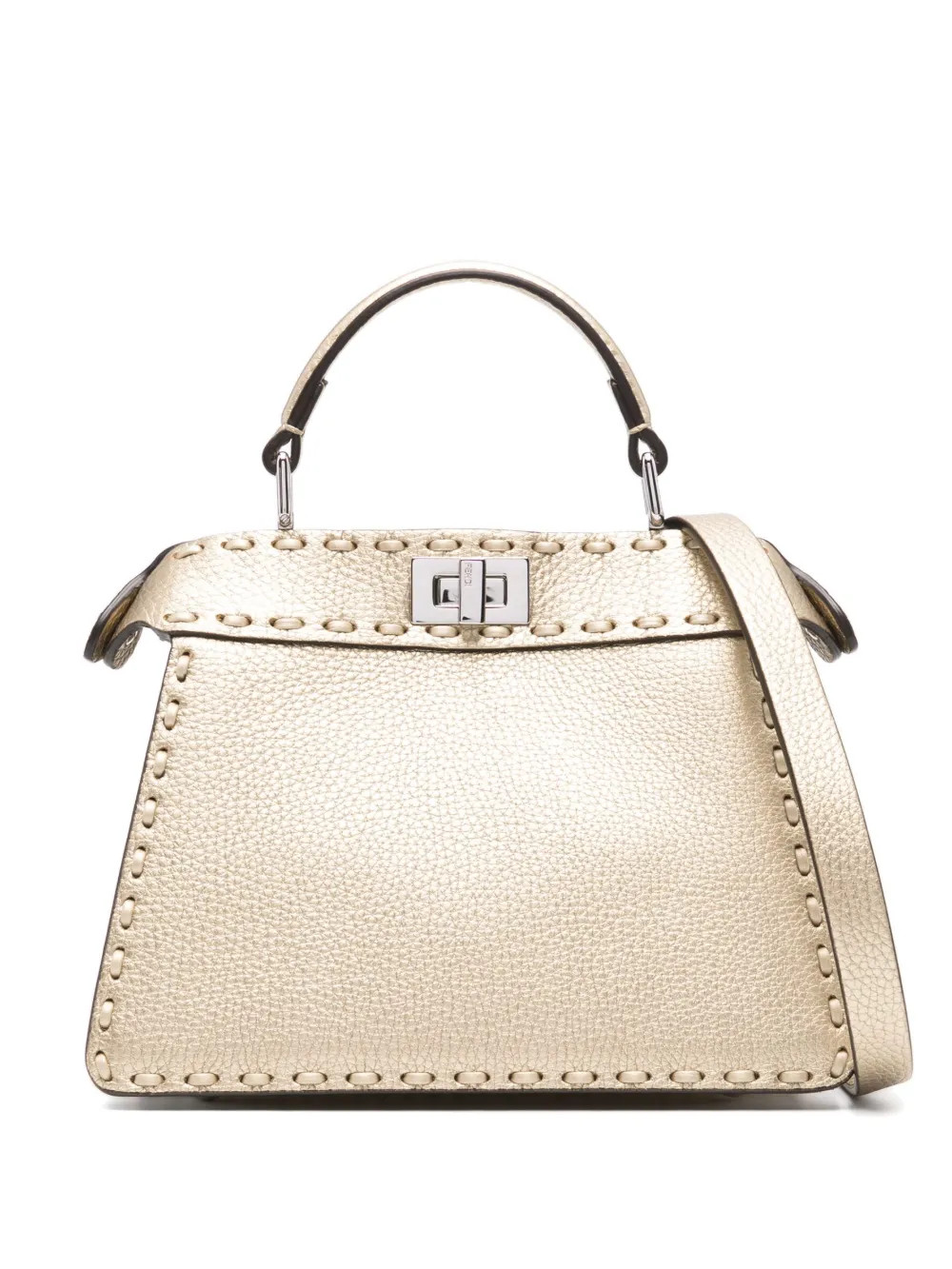 FENDI Peekaboo ISeeU Petite Tote Bag | Gold | FARFETCH | Farfetch Global