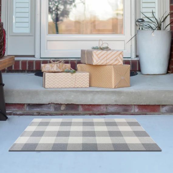 Buffalo Check Rug Buffalo Plaid Rug Gray and White Kitchen | Etsy | Etsy (US)