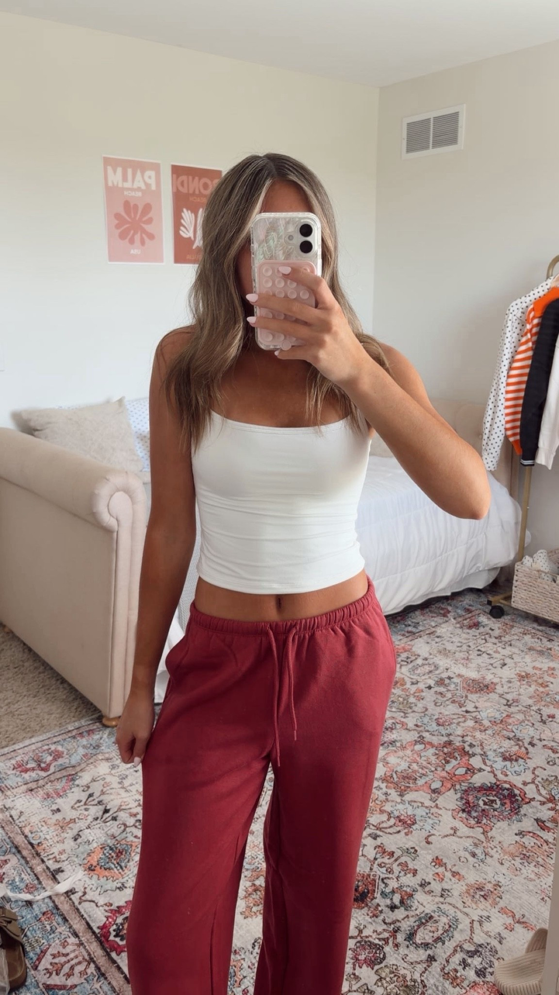 The comfiest everyday look! These wide-leg sweats from Walmart are SO good! Love the dark red color paired with a simple white tank for an easy, casual outfit. They also come in other colors + lots of sizes, so there’s an option for everyone! 

 #WalmartFinds #WalmartFashion #WalmartStyle #WideLegSweats #ComfyOutfit #CasualOutfit #EverydayStyle #Loungewear #FallStyle #FallOutfit #LTKdayinmylife #LTKootd #LTKU