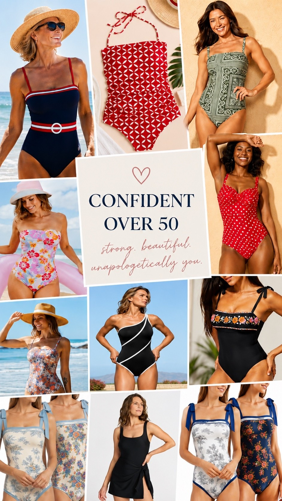 One-piece swimsuits I’m wearing to feel confident this swim season at 50. ☀️

I rounded up styles from different price points, and every one of these gives great coverage while still feeling cute and flattering. Wearing a size small in all of them.

Which one is your favorite? 👇

swimsuits for women over 40, swimsuits for women over 50, one-piece swimsuits, flattering swimsuits, tummy-friendly swimsuits, full coverage swimsuits, vacation outfits, beach outfits, poolside style, summer fashion, confidence at 50, resort wear, mom style, swimwear finds, summer essentials