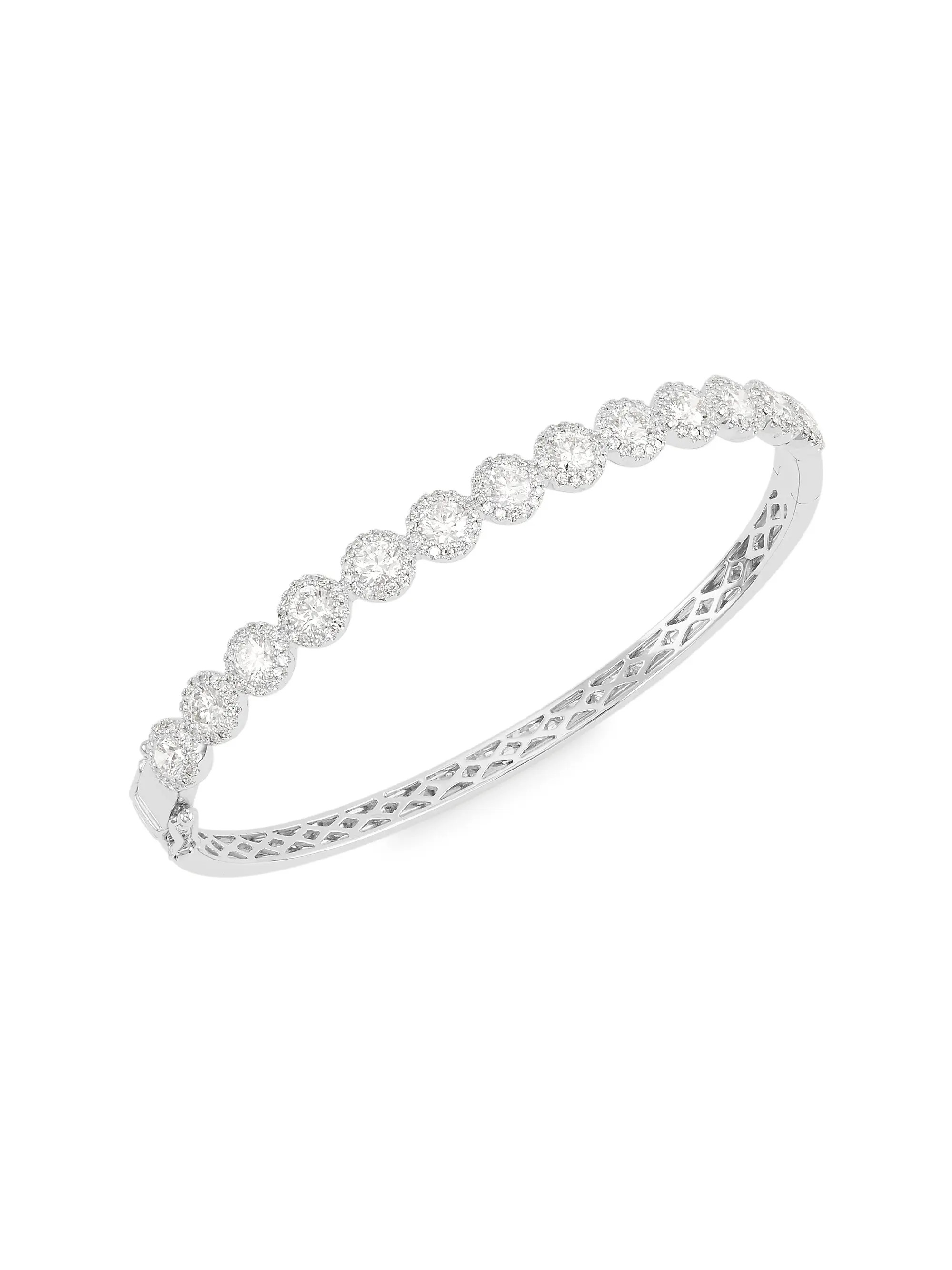 14K White Gold & 3.17 TCW Diamond Bangle | Saks Fifth Avenue