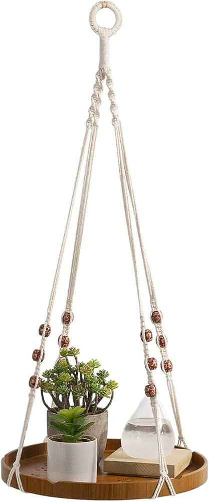 TIMEYARD Macrame Plant Hanger - Indoor Hanging Planter Shelf - Decorative Flower Pot Holder - Boh... | Amazon (US)