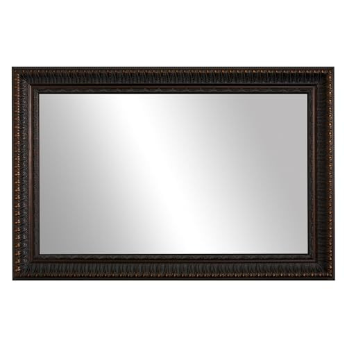 Frame My Mirror Brown Framed Mirror, 32" x 48" Mirror for Bathroom, Wood Frame, True Reflections Glass, Antique Bronze Finish, Monterey Design, Hangs Horizontally or Vertically, Made in USA | Amazon (US)