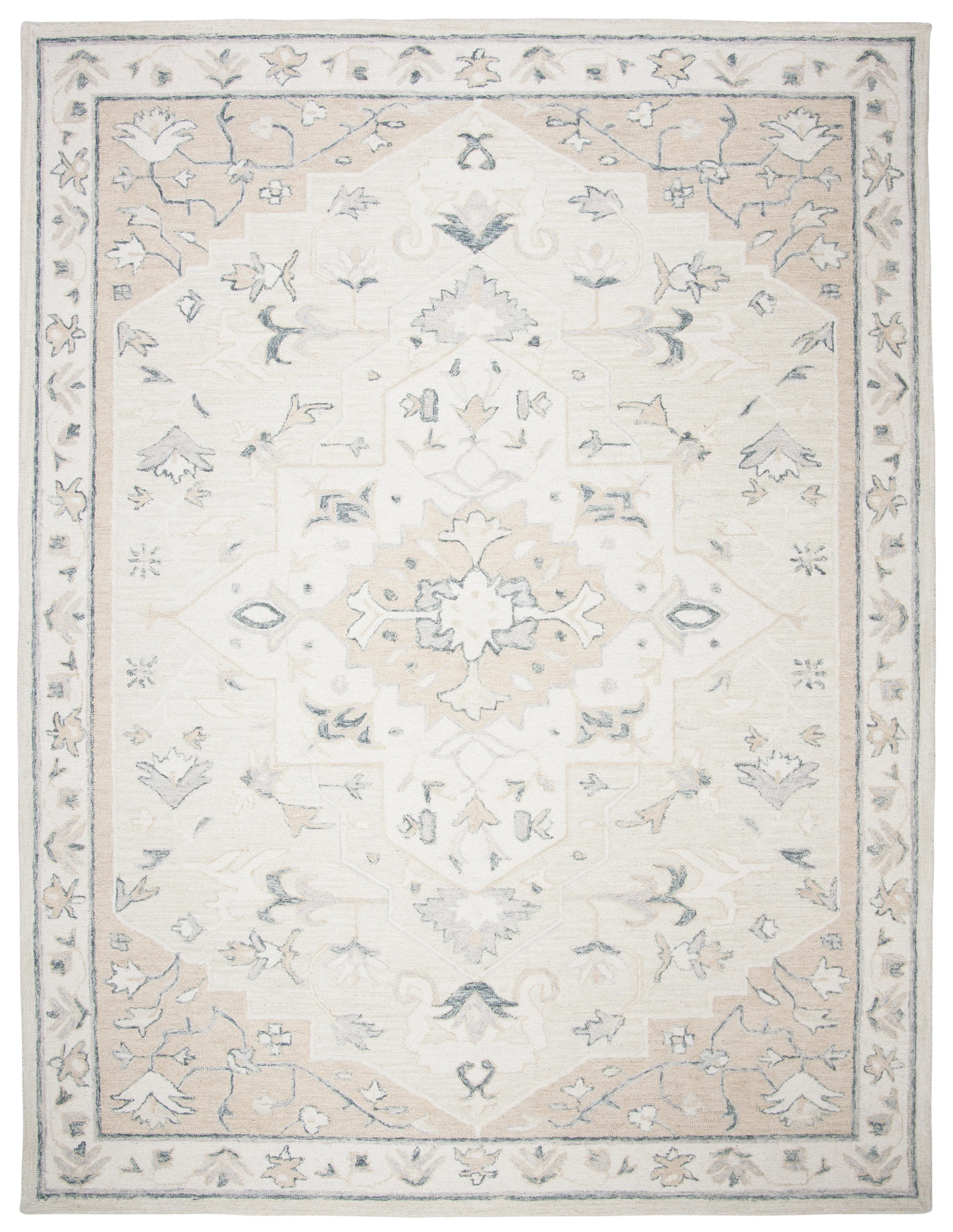 Dalewood Oriental Handwoven Wool Beige/Ivory Area Rug | Wayfair North America