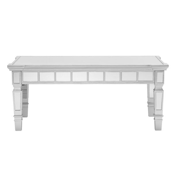 Glairon Glam Mirrored Rectangular Coffee Table, Matte Silver by Ember Interiors | Walmart (US)