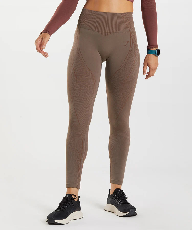 Gymshark Apex Seamless Leggings - Truffle Brown/Cherry Brown | Gymshark US