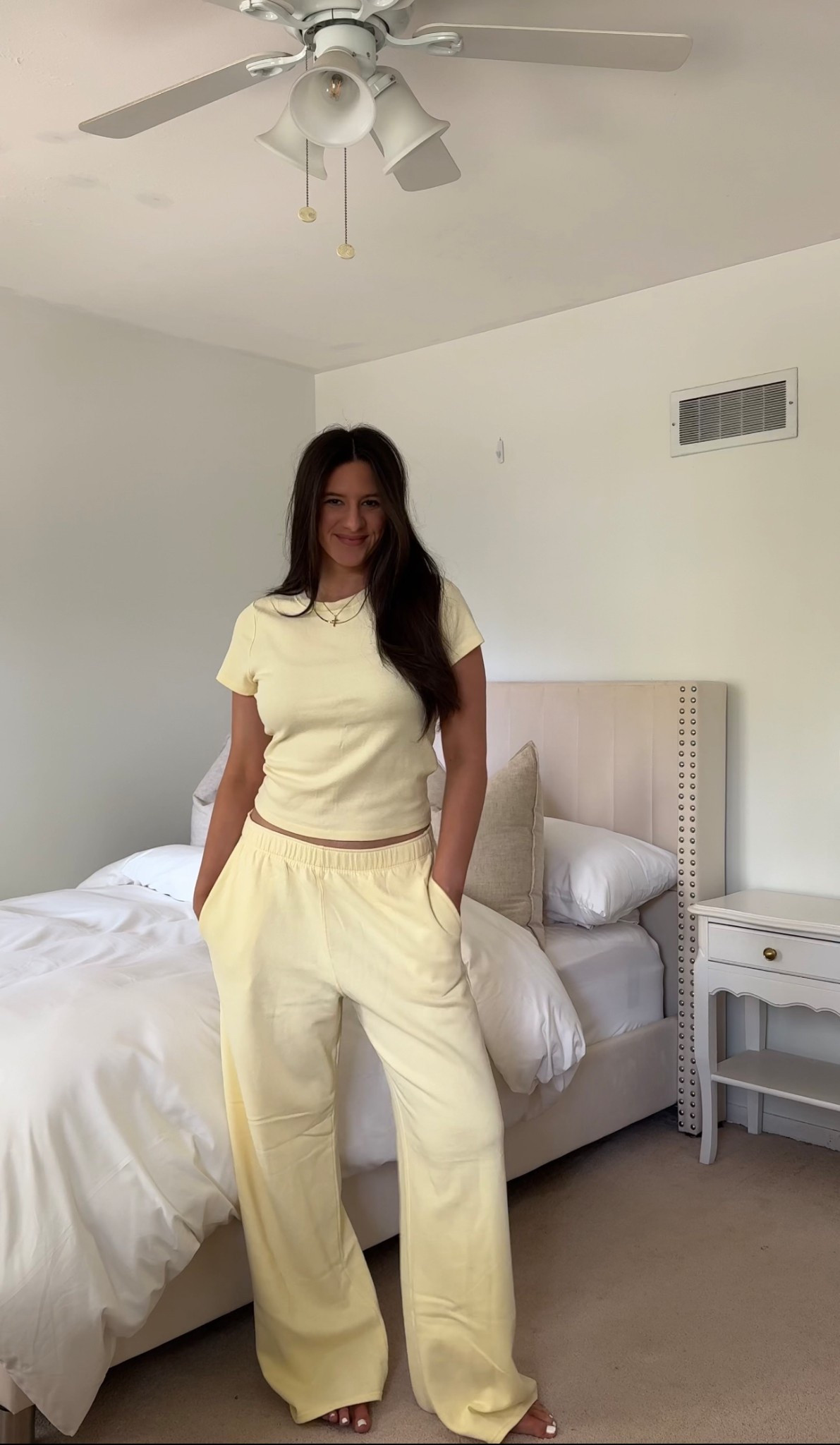 perfect butter yellow set from @hollister 💛 pants are L long, top is L (size down one in the top, ran a little big)

#LTKFindsUnder50 #LTKSeasonal #LTKStyleTip