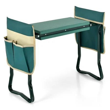 Costway Folding Garden Kneeler Seat Bench w/2 Bonus Tool Pouches EVA Foam Pad | Walmart (US)