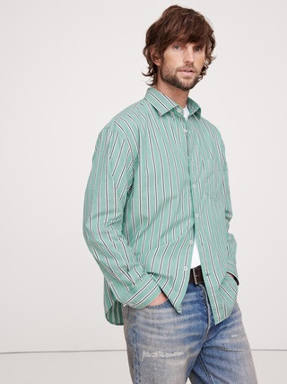 Relaxed-Fit Washed Cotton Poplin Shirt | Banana Republic (US)