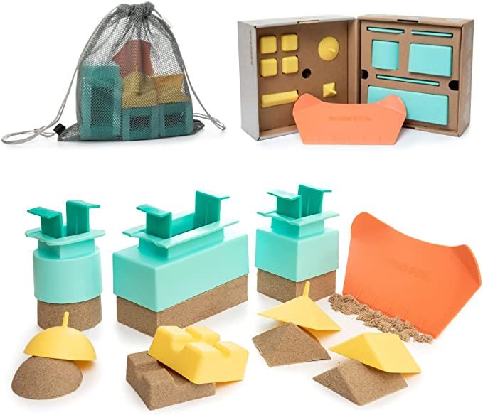 Amazon.com: Sand Pal Beach Sand Toys Kit - 9 Pieces Beach Toys Set for Outdoor Play - Constructio... | Amazon (US)