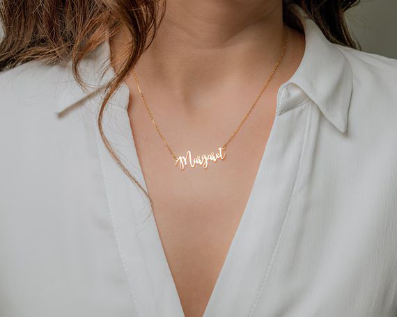Custom Name Necklace Custom Word Necklace Gold Personalized | Etsy | Etsy (US)