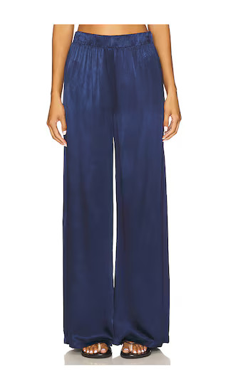 Call Chill Silky Wide Leg Long Pant in Dark Night | Revolve Clothing (Global)