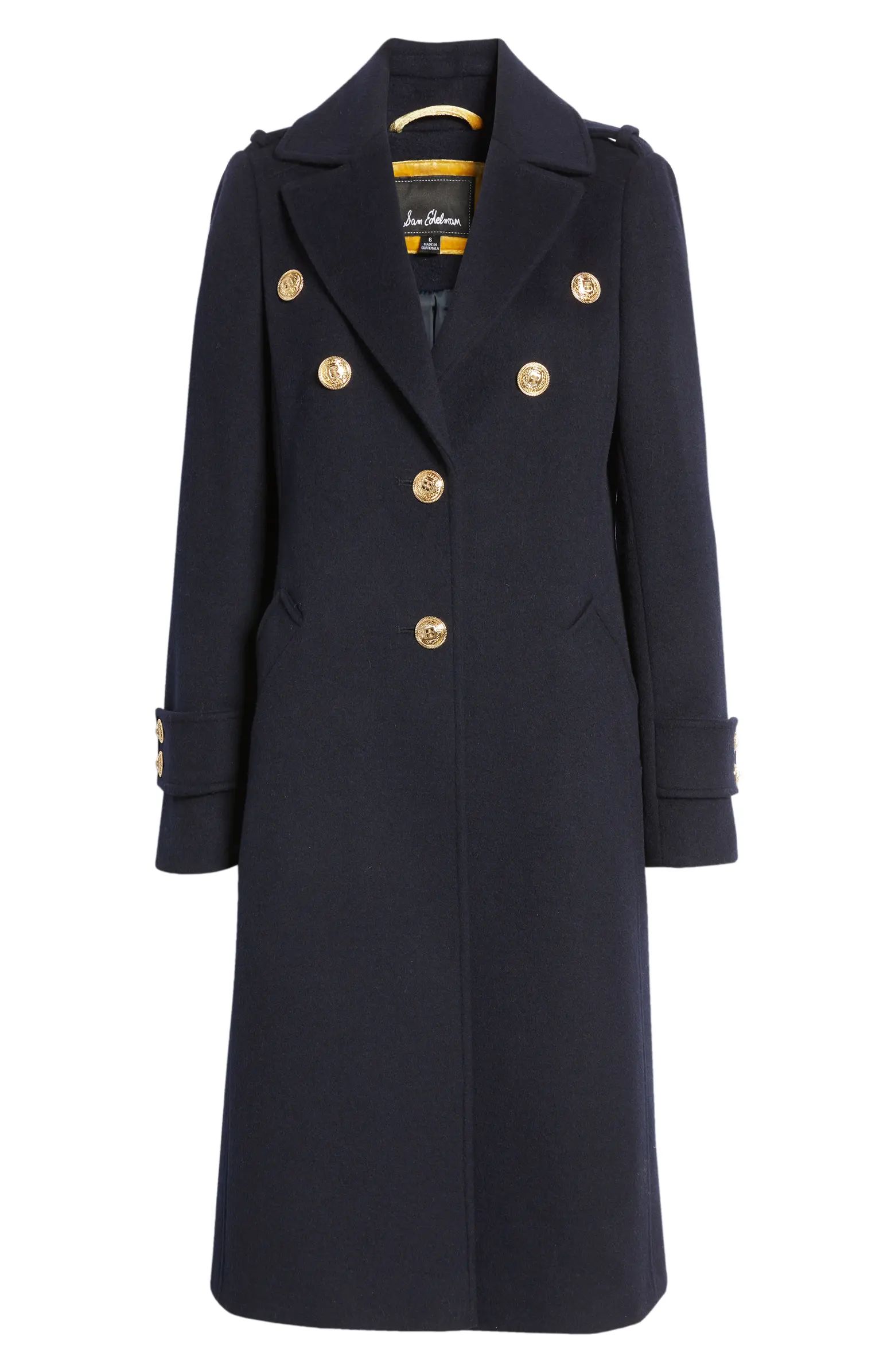 Crested Button Wool Blend Coat | Nordstrom