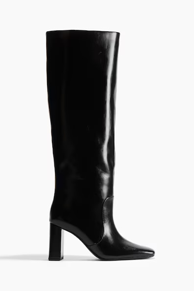 Knee-high Heeled Boots - Beige - Ladies | H&M US | H&M (US + CA)