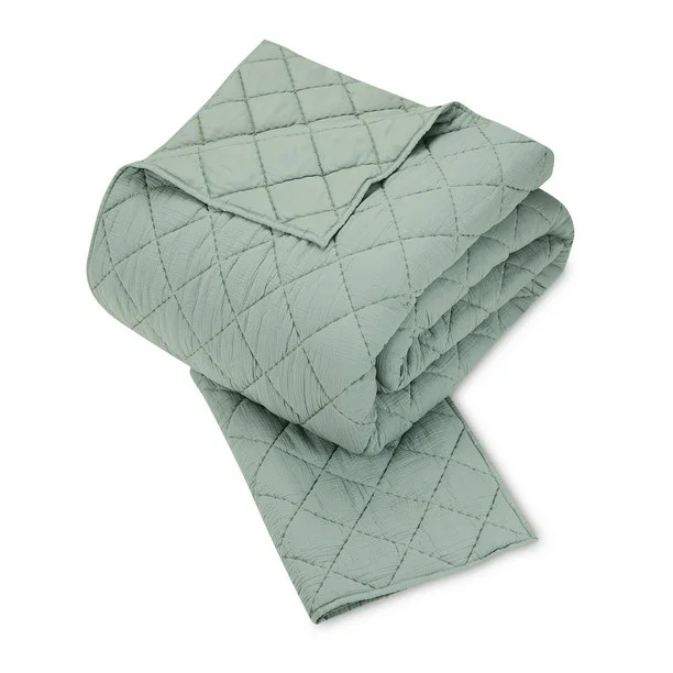 Better Homes & Gardens Sage Diamond Gauze Quilt, King | Walmart (US)