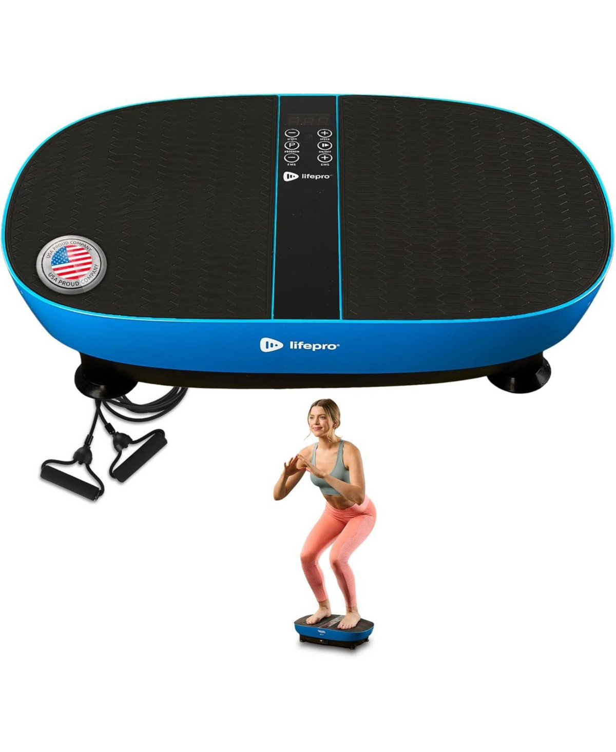Lifepro Vibration Plate Exercise Machine with Footpad Pulse Technology – 99 Speeds, 9 Programs, Remote & Resistance Bands – Max Weight 2 | Macy's