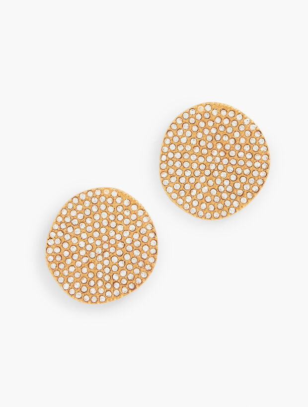 Pavé Disc Stud Earrings | Talbots
