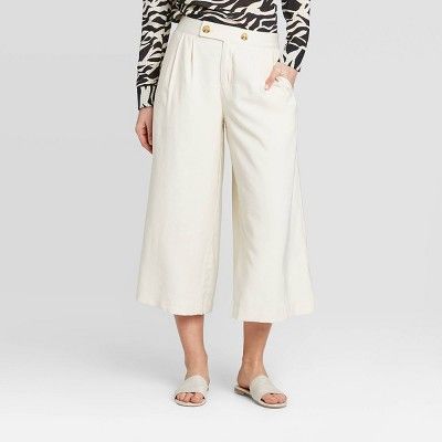 Women's High-Rise Wide Leg Front Pleat Cropped Pants - Who What Wear™ | Target