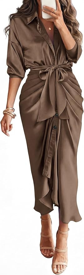 BTFBM Button Dwon Fall Dresses for Women 2026 | Amazon (US)