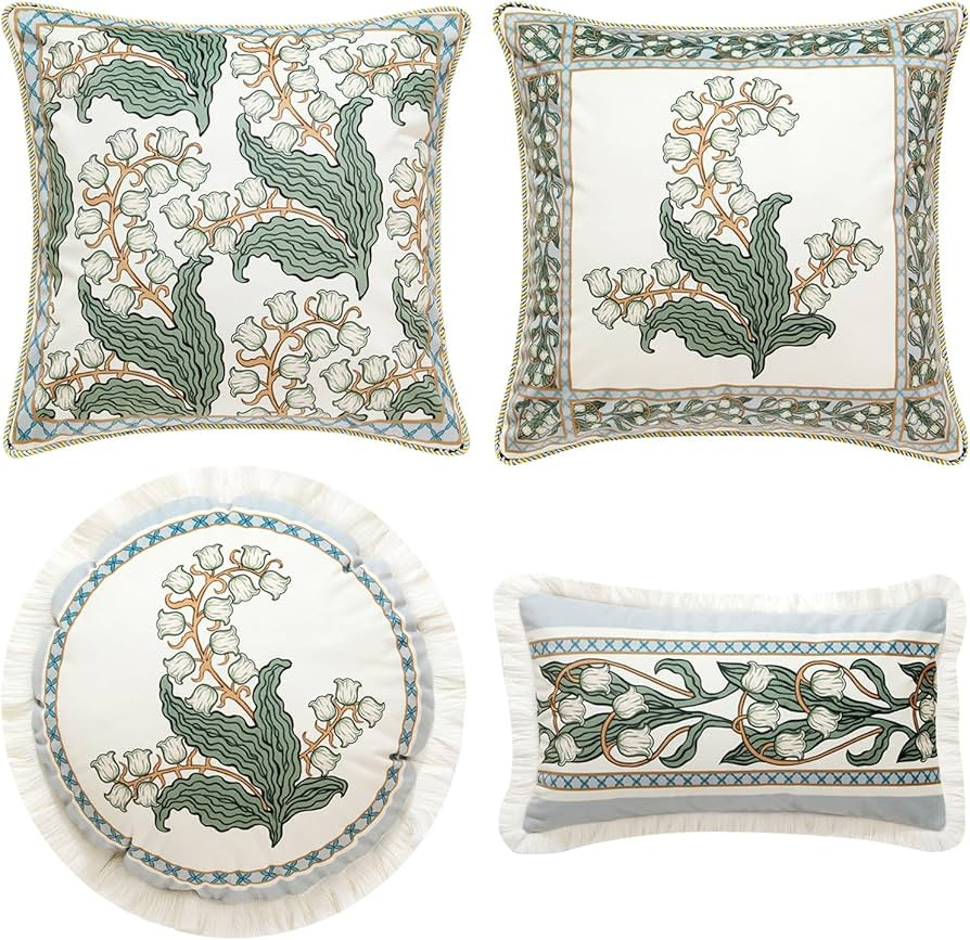 patdrea Decorative Throw Pillow Covers Set of 4,Velvet Soft Farmhouse Throw Covers,Throw Pillow C... | Amazon (US)