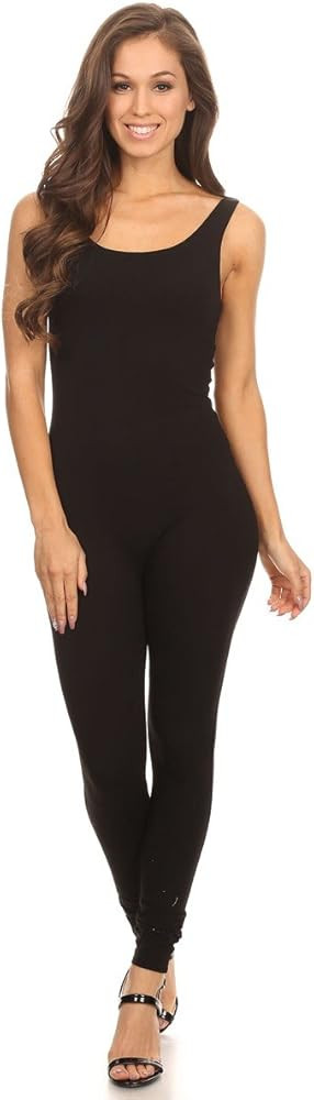 Stretch Cotton Bodysuit Women's Scoop Neck Sleeveless Stretch Cotton One Piece Jumpsuits Unitard ... | Amazon (US)
