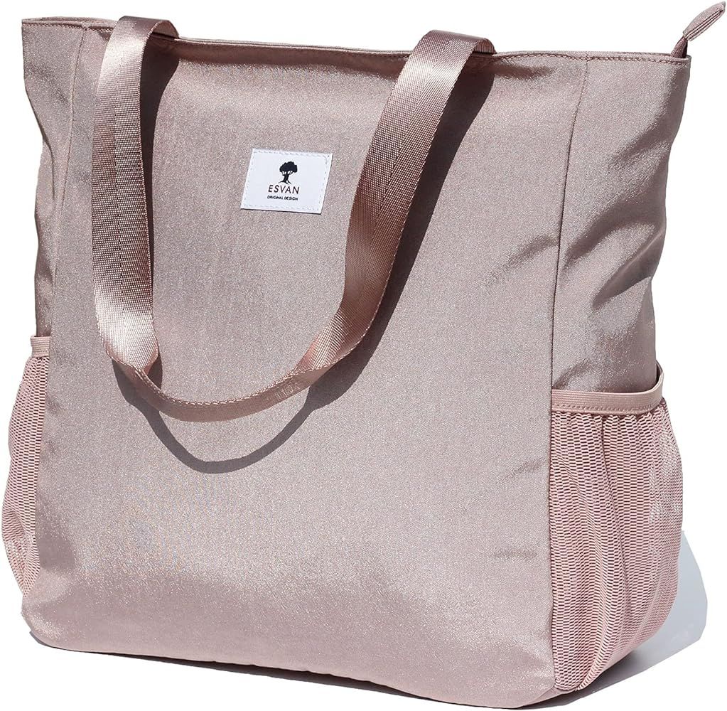 ESVAN Original Floral Water Resistant Large Tote Bag Shoulder Bag for Gym Beach Travel Daily Bags... | Amazon (US)
