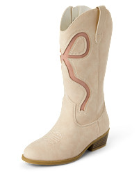 Girls Bow Tall Cowgirl Boots - gray | The Children's Place