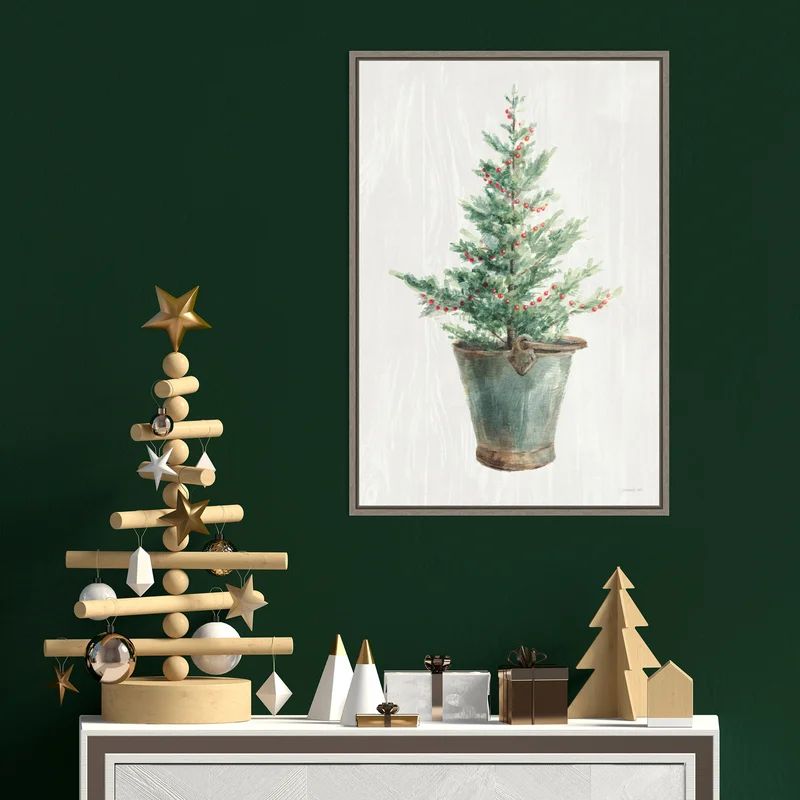 White And Bright Christmas Tree I by - Painting on Canvas | Wayfair North America