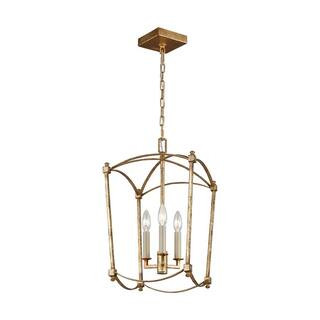 Feiss Thayer 3-Light Antique Guild Traditional Transitional Small Hanging Candlestick Chandelier ... | The Home Depot