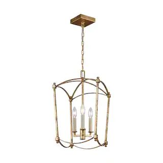 Feiss Thayer 3-Light Antique Guild Traditional Transitional Small Hanging Candlestick Chandelier ... | The Home Depot