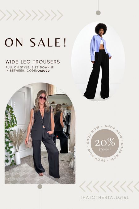 Tall girl wide leg trousers - 20% off with code: OMG20
Wearing a size 8

#LTKsalealert #LTKmidsize