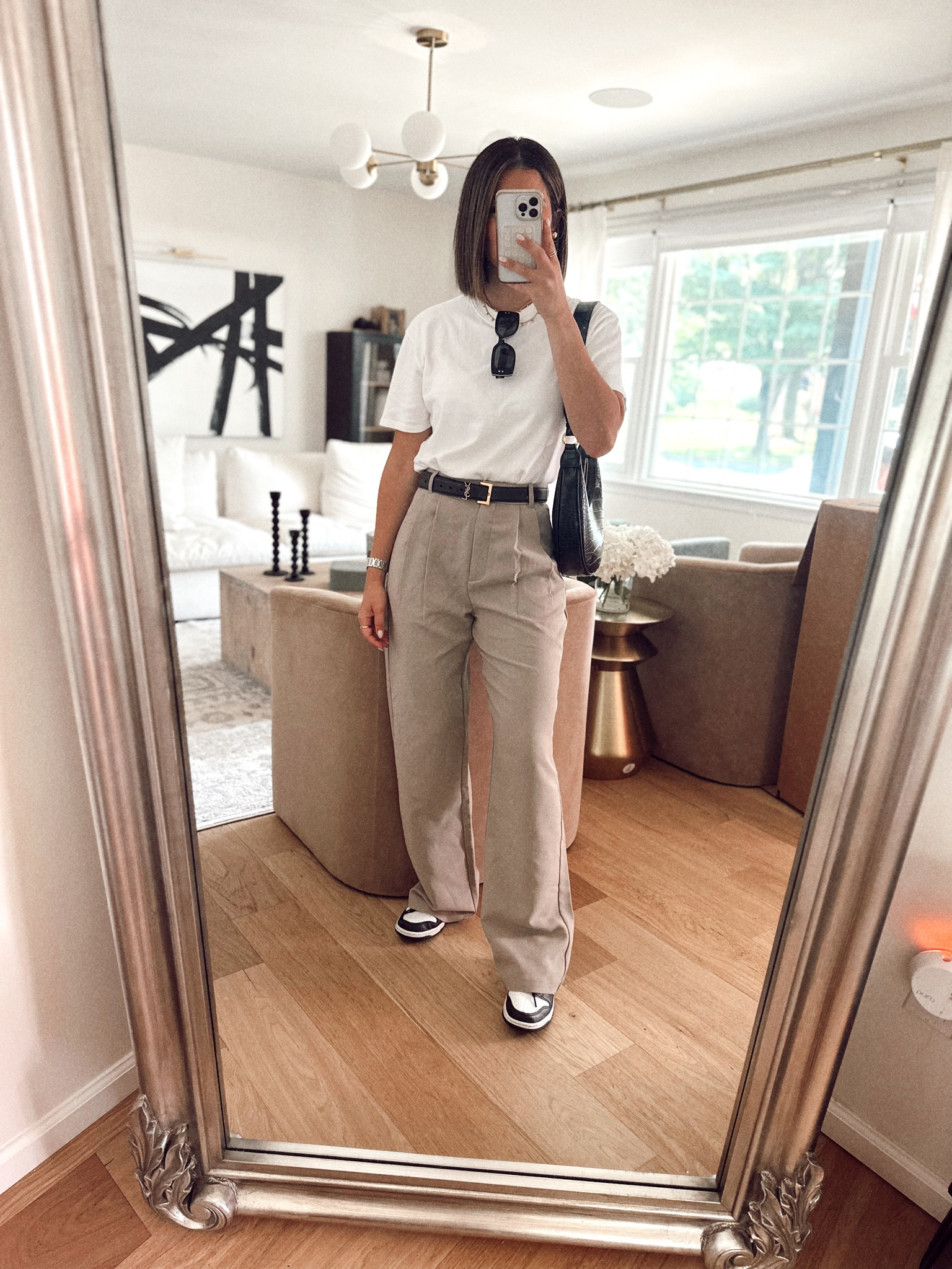 Office-Chic outfit!
Wearing size 26 in the pants and XS tshirt 

#LTKstyletip