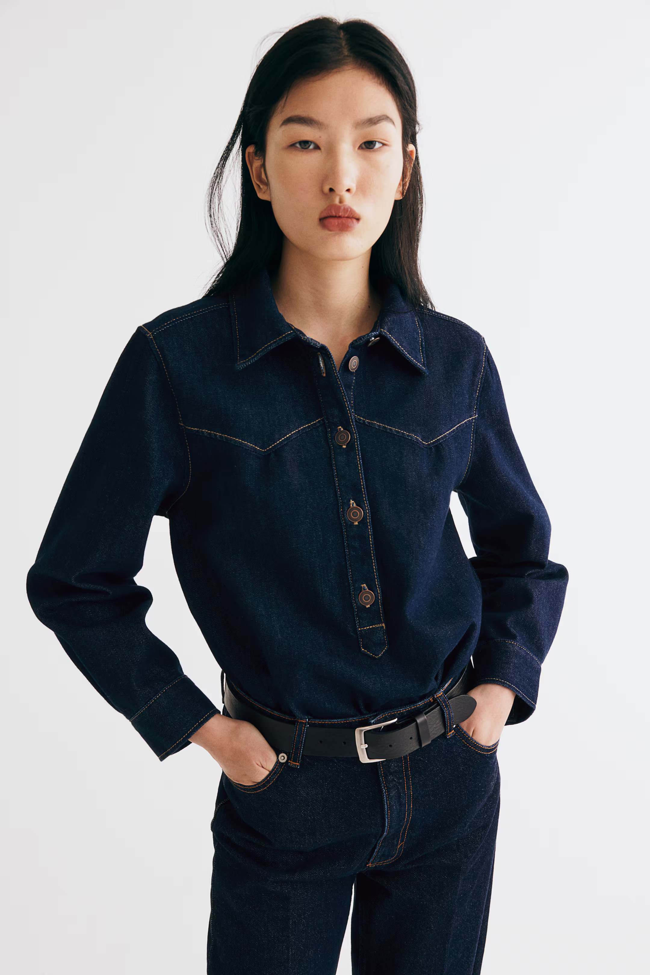 Popover denim shirt | H&M (UK, MY, IN, SG, PH, TW, HK)
