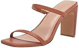The Drop Women's Avery Square Toe Two Strap High Heeled Sandal, Toffee, 5 | Amazon (US)