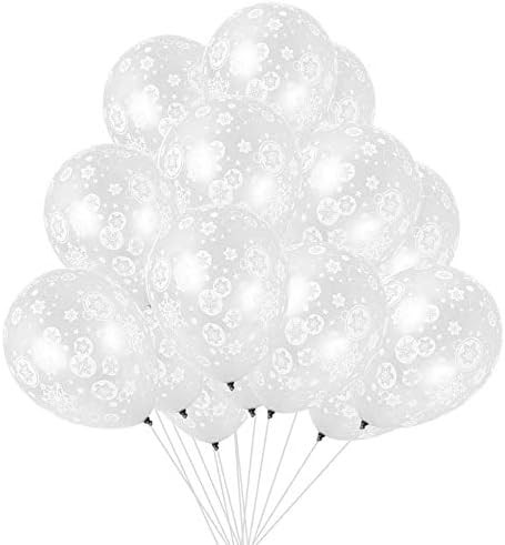 100PCS Christmas Snowflake Balloons - Winter Wonderland/Holiday/Xmas Birthday Wedding Baby Shower Pa | Amazon (US)