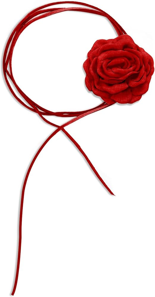 Flower Choker Necklace Black Velvet Flower Choker Rose Choker Big Flower Collar Choker Necklace F... | Amazon (US)