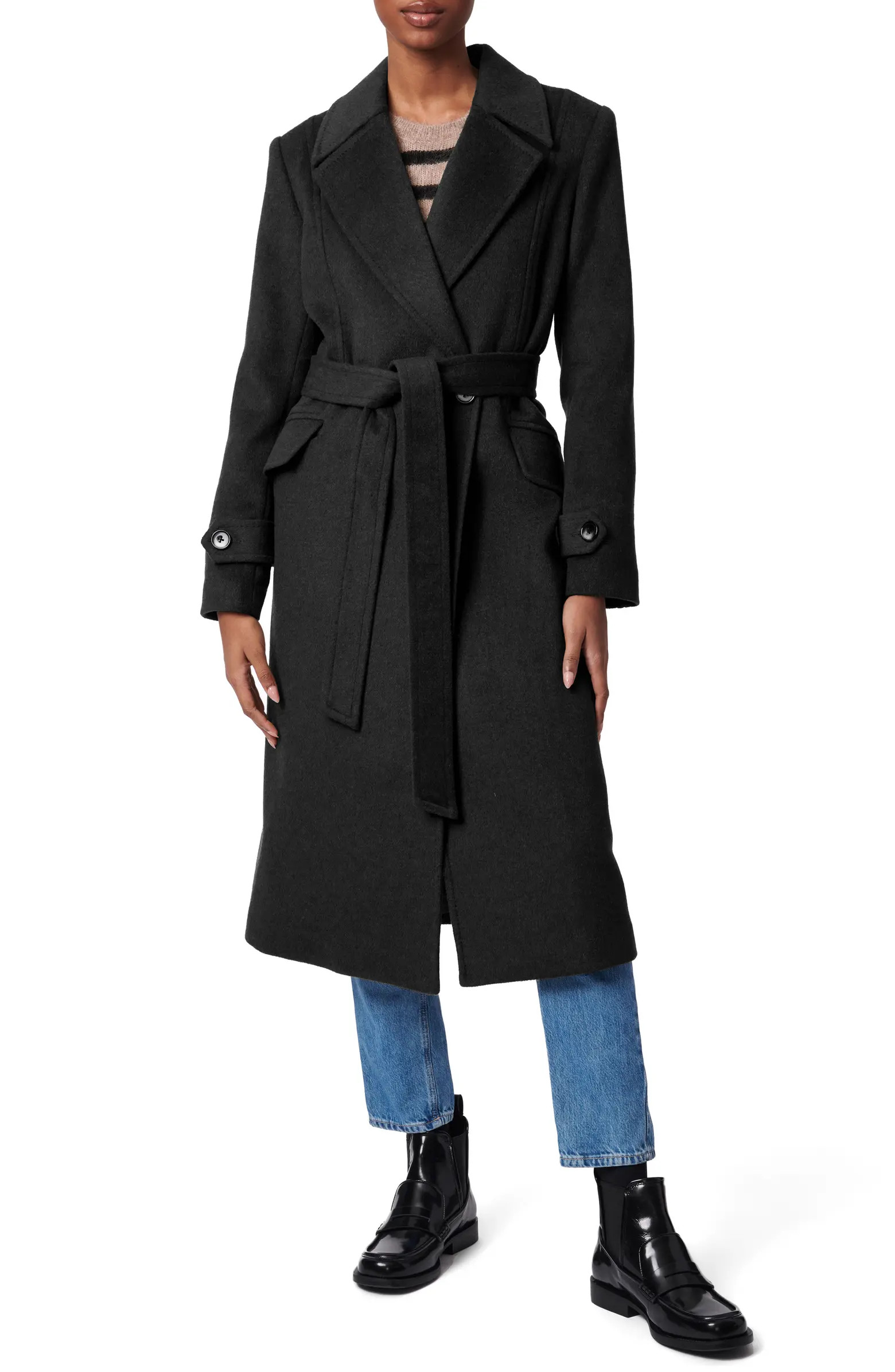 Bernardo Double Breasted Belted Coat | Nordstrom | Nordstrom
