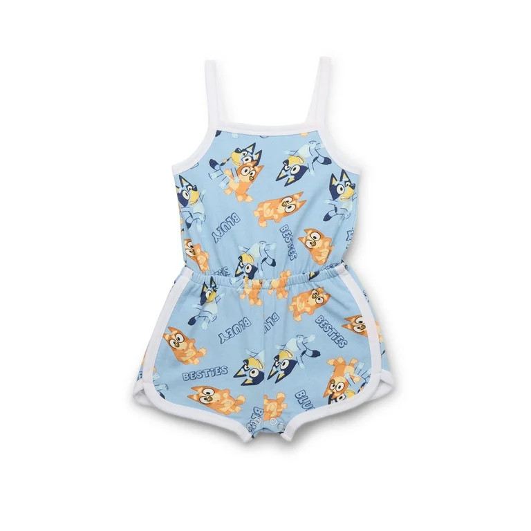 Bluey & Bingo Toddler Girls Sleeveless Graphic Romper, Sizes 12M-5T | Walmart (US)