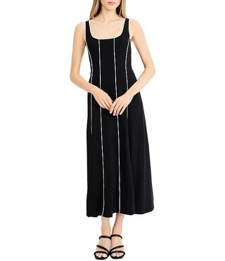 Donna Morgan Square Neck Sleeveless Midi Dress | Dillard's | Dillard's