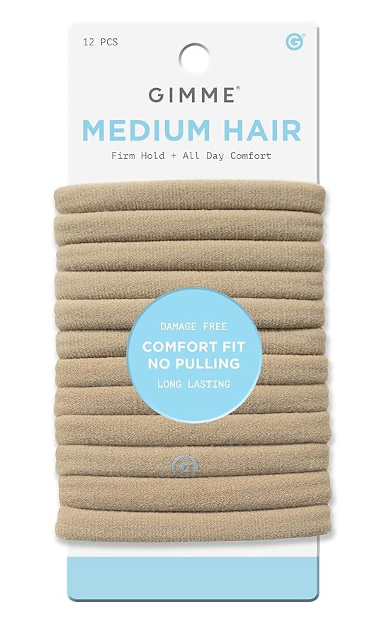 Gimme Beauty Medium Hold Hair Bands - Seamless Nylon & Spandex Ties for All Hair Types - Damage-F... | Amazon (US)