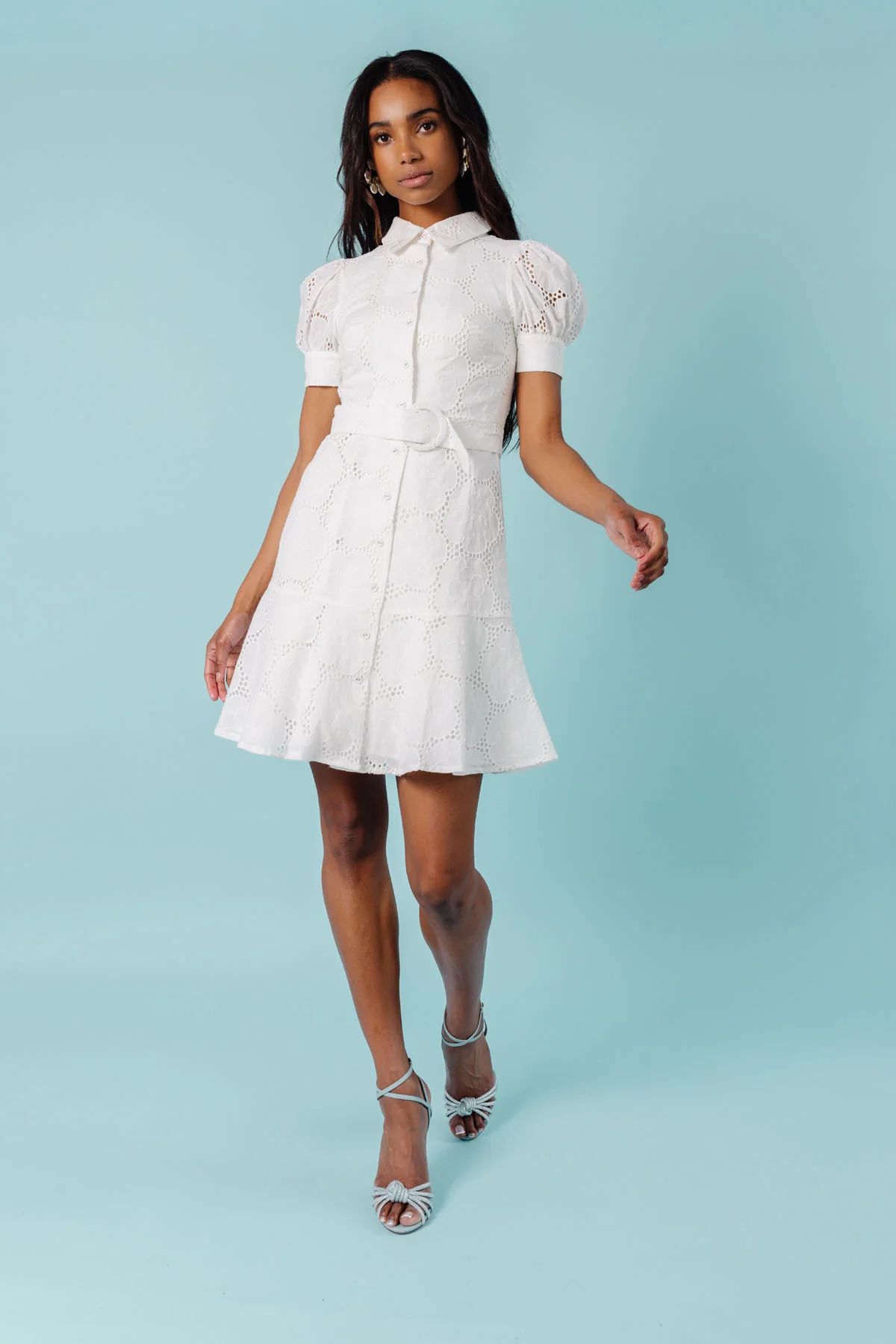 Eyelet Shirt Dress - White | Rachel Parcell