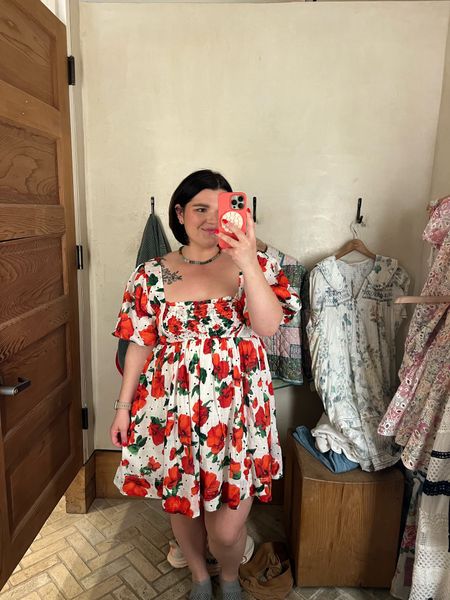 This floral dress from Anthropologie is absolutely gorgeous and is the perfect silhouette that flatters every body in the best way. Definitely my safety silhouette. Wearing in a size large  

#LTKstyletip #LTKSeasonal #LTKmidsize