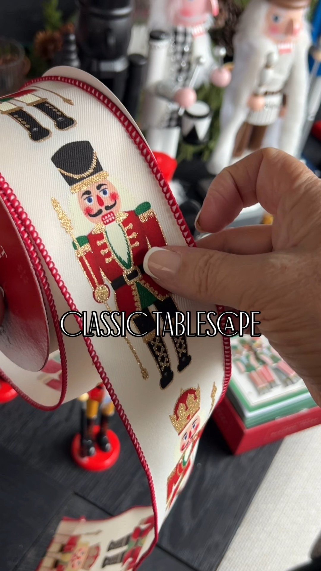 Create a classic Christmas table with Nutcracker ribbon, nutcrackers, and nutcracker elements. Perfect for Christmas morning or Christmas Eve. 

#LTKHome #LTKSeasonal #LTKHoliday