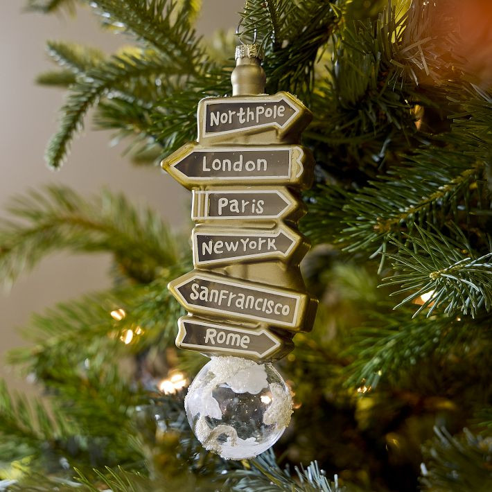 Glass Landmark Signs Ornament | West Elm (US)