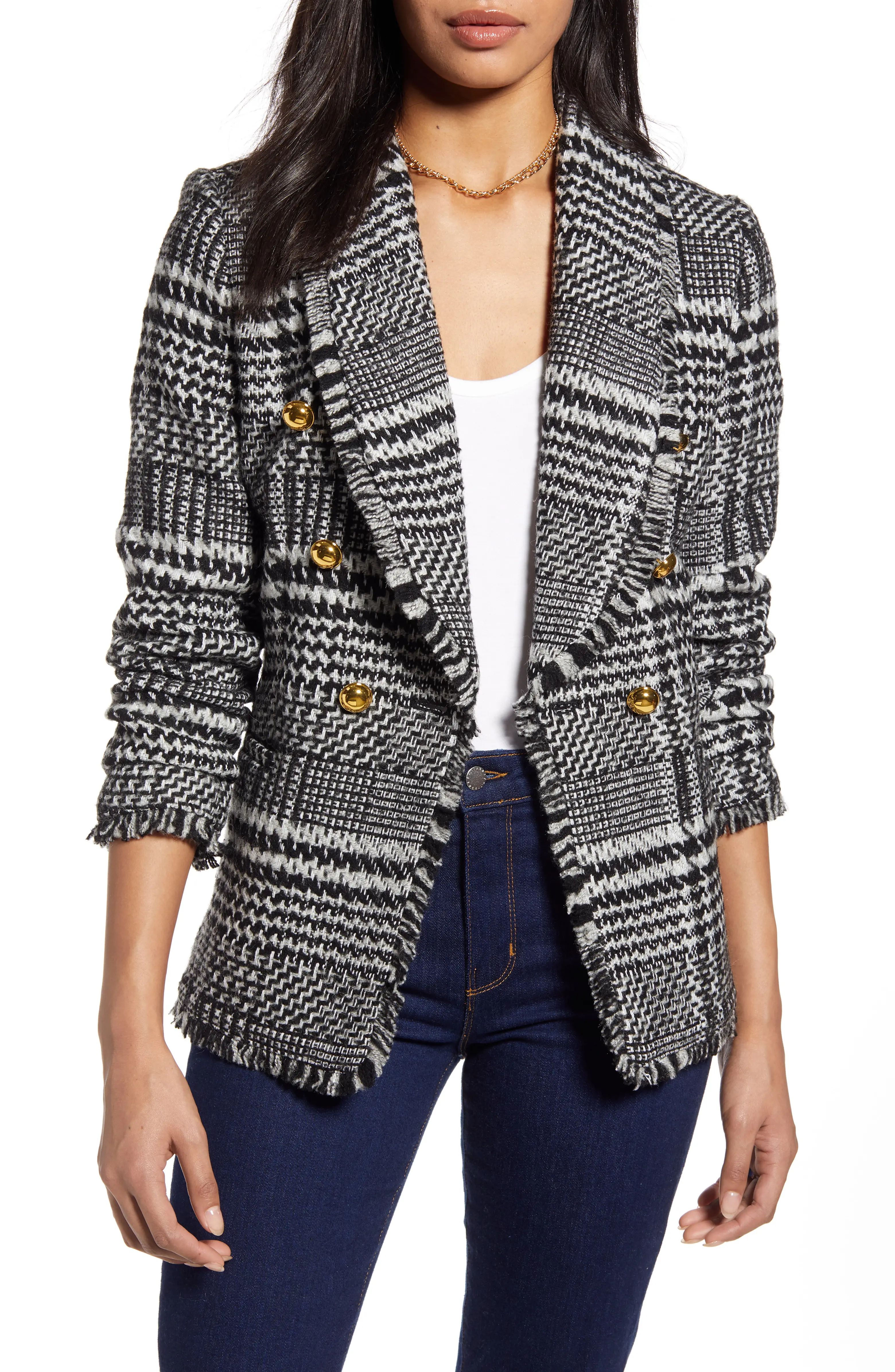 Double Breasted Plaid Tweed Blazer | Nordstrom