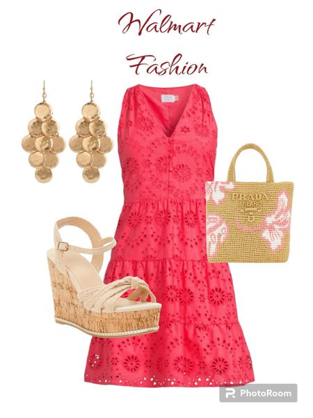 The cutest eyelet dress for summer. Sizes XS to 4X. Love the earrings and the wedge sandals and the Prada bag. 

#summeroutfit
#weddingguestdress
#pradabag
#sandals

#LTKitbag #LTKshoecrush #LTKfindsunder50