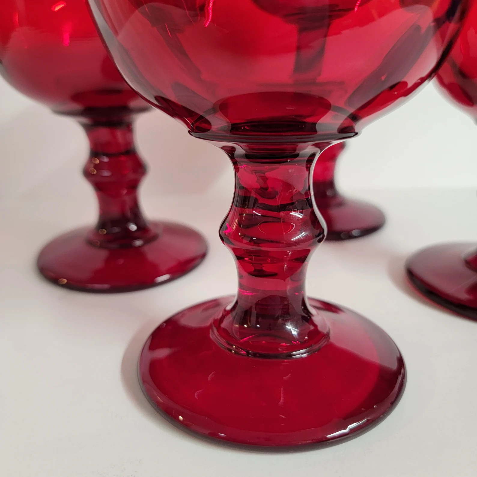 Vintage Hoffman House Ruby Red 6 Wine Water Goblets Imperial Glass 1966 Set of 4 - Etsy | Etsy (US)