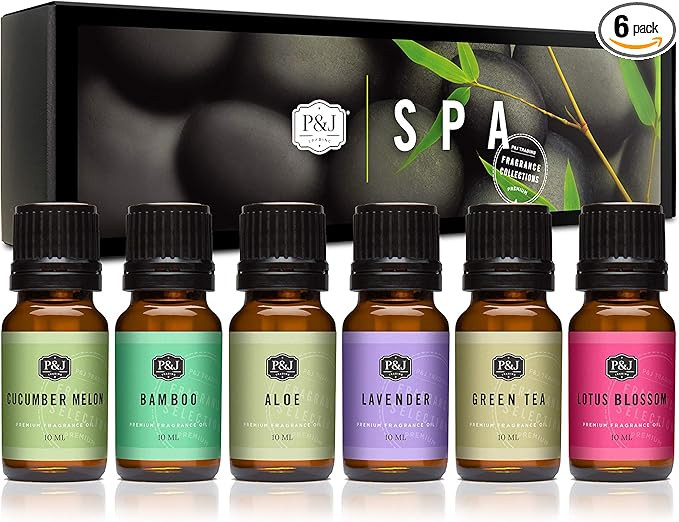 P&J Trading Fragrance Oil Spa Set | Aloe, Bamboo, Green Tea, Lotus Blossom, Lavender, Cucumber Me... | Amazon (US)