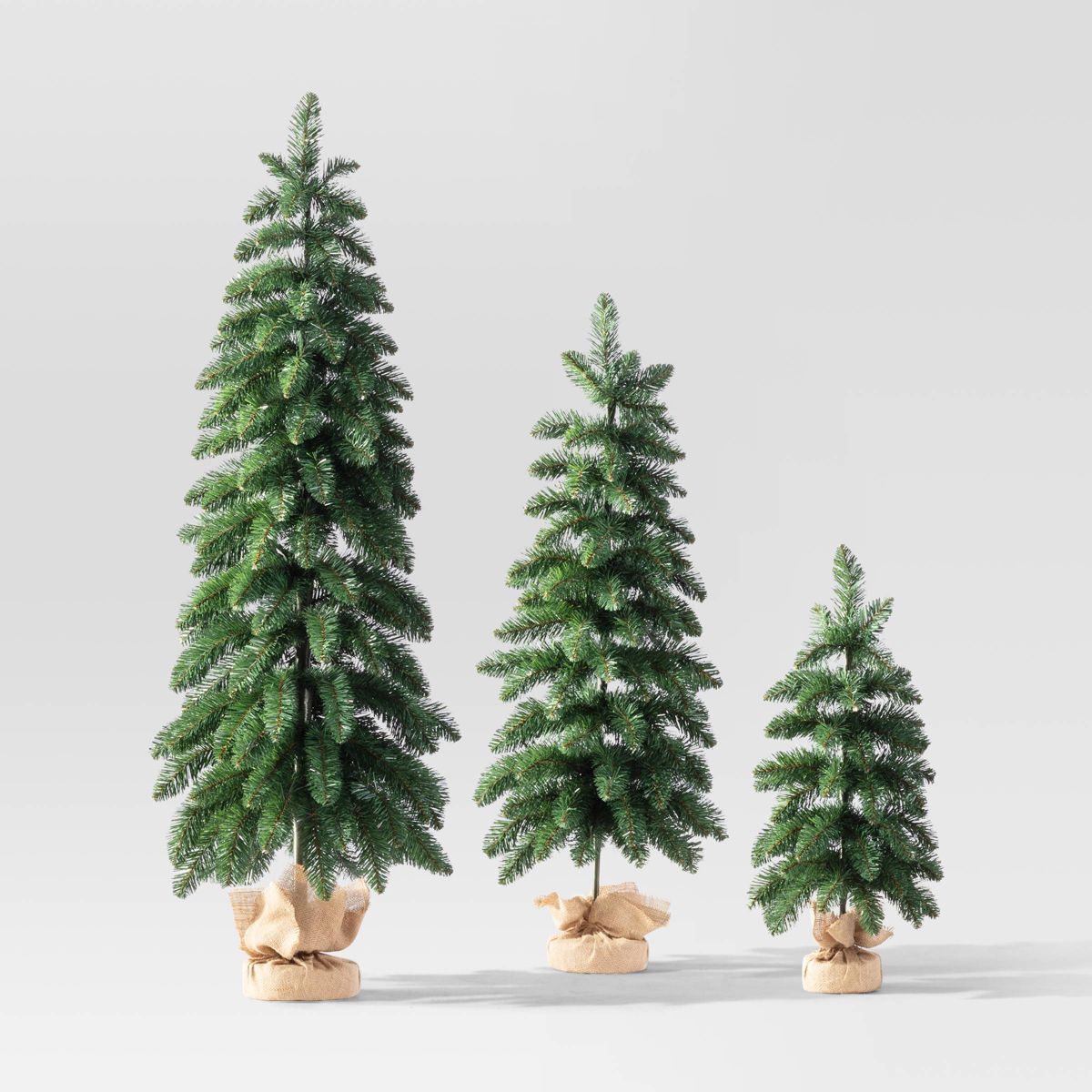 3pc Unlit Downswept Alberta Spruce Mini Artificial Christmas Trees with Burlap Base - Wondershop... | Target