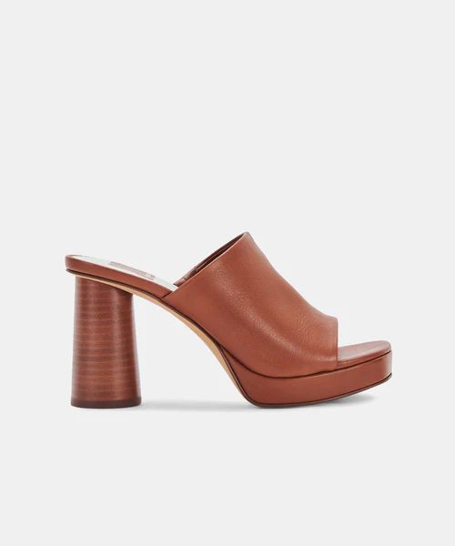 ALYSSA HEELS IN DK BROWN LEATHER | DolceVita.com